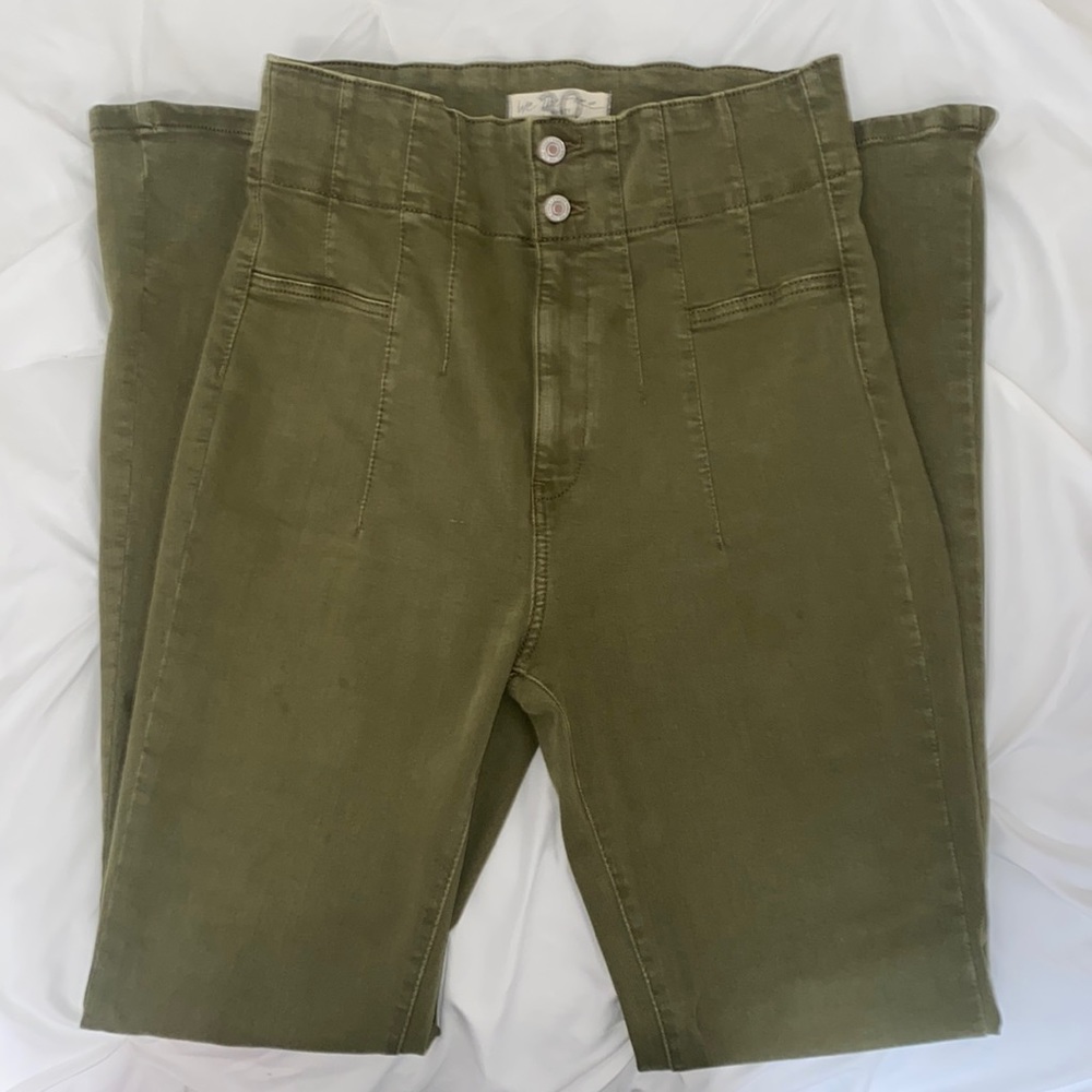 Free People Jayde Flare Jeans Olive